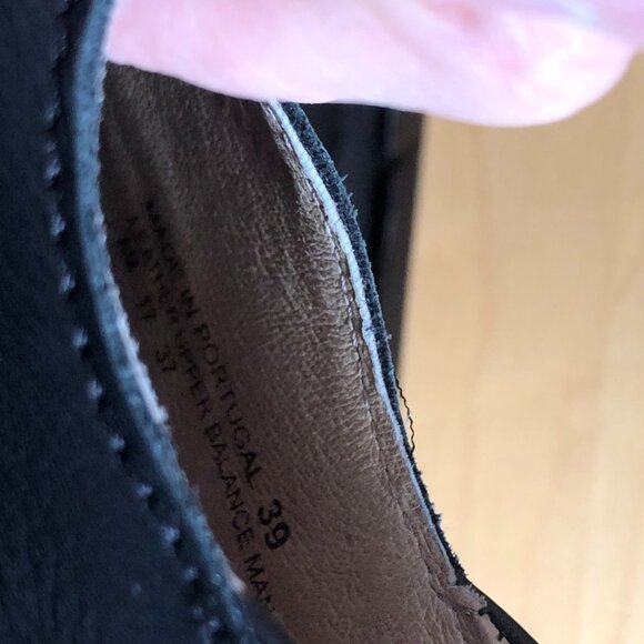 Dromedaris Hornbill Leather Lace Up Loafer Shoe Sz 39 Black Wingtip Comfort MINT - Picture 9 of 13